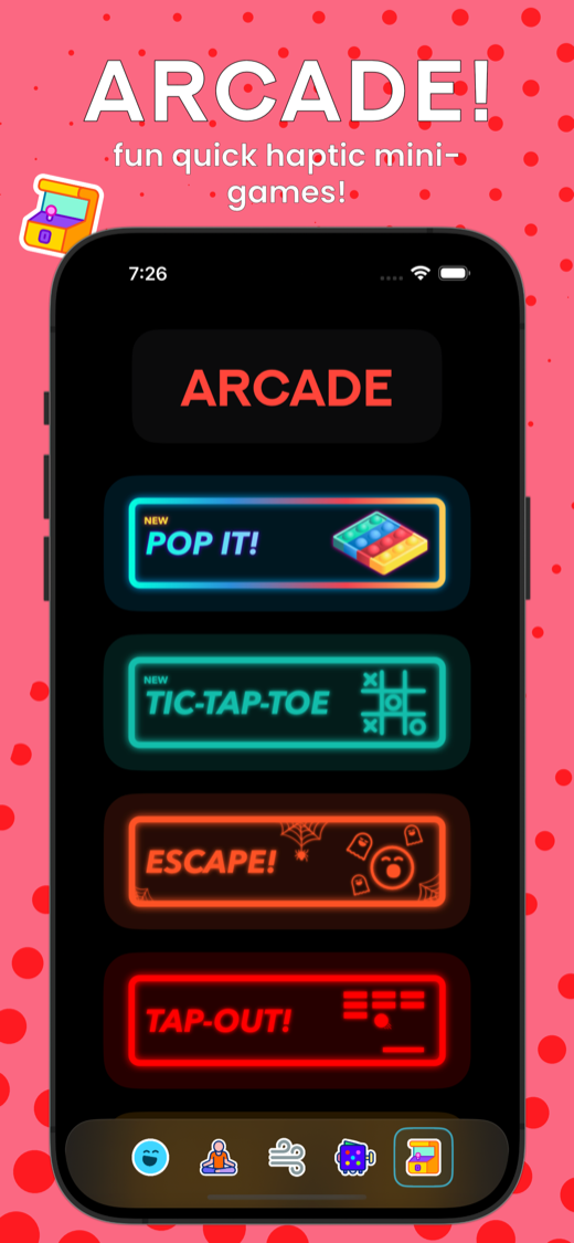 Tappy arcade - fun quick haptic mini-games