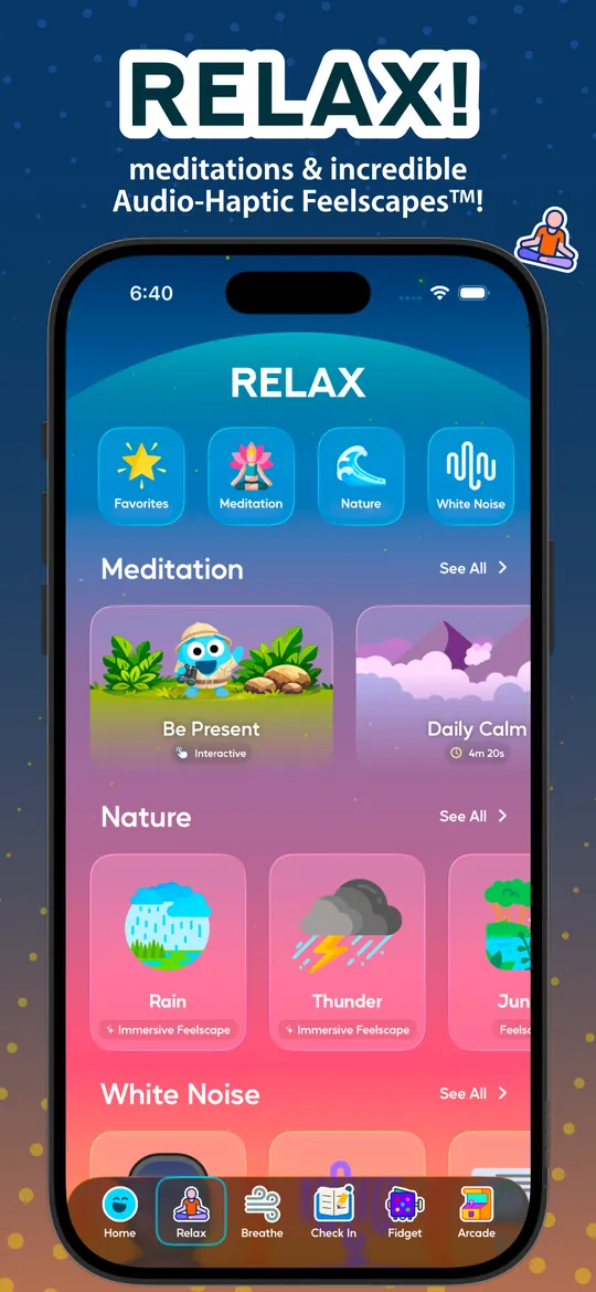 Relax: meditations and audio-haptic Feelscapes
